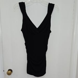 Jennifer Lopez Black Sleeveless Ruching Sides Camisole Top